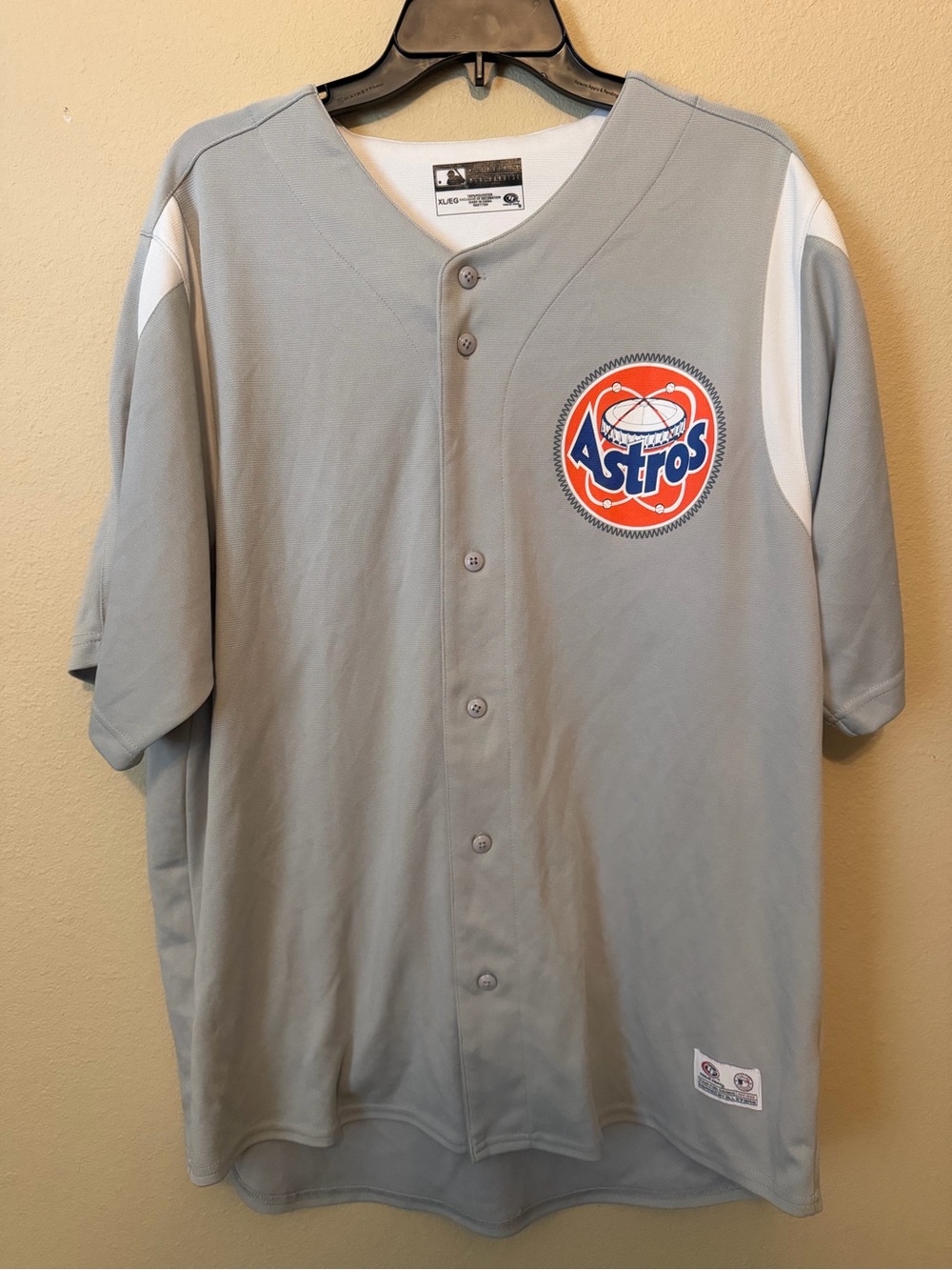 Vintage Houston Astros True Fan Jersey Men’s XL Blue Orange MLB Button-Up